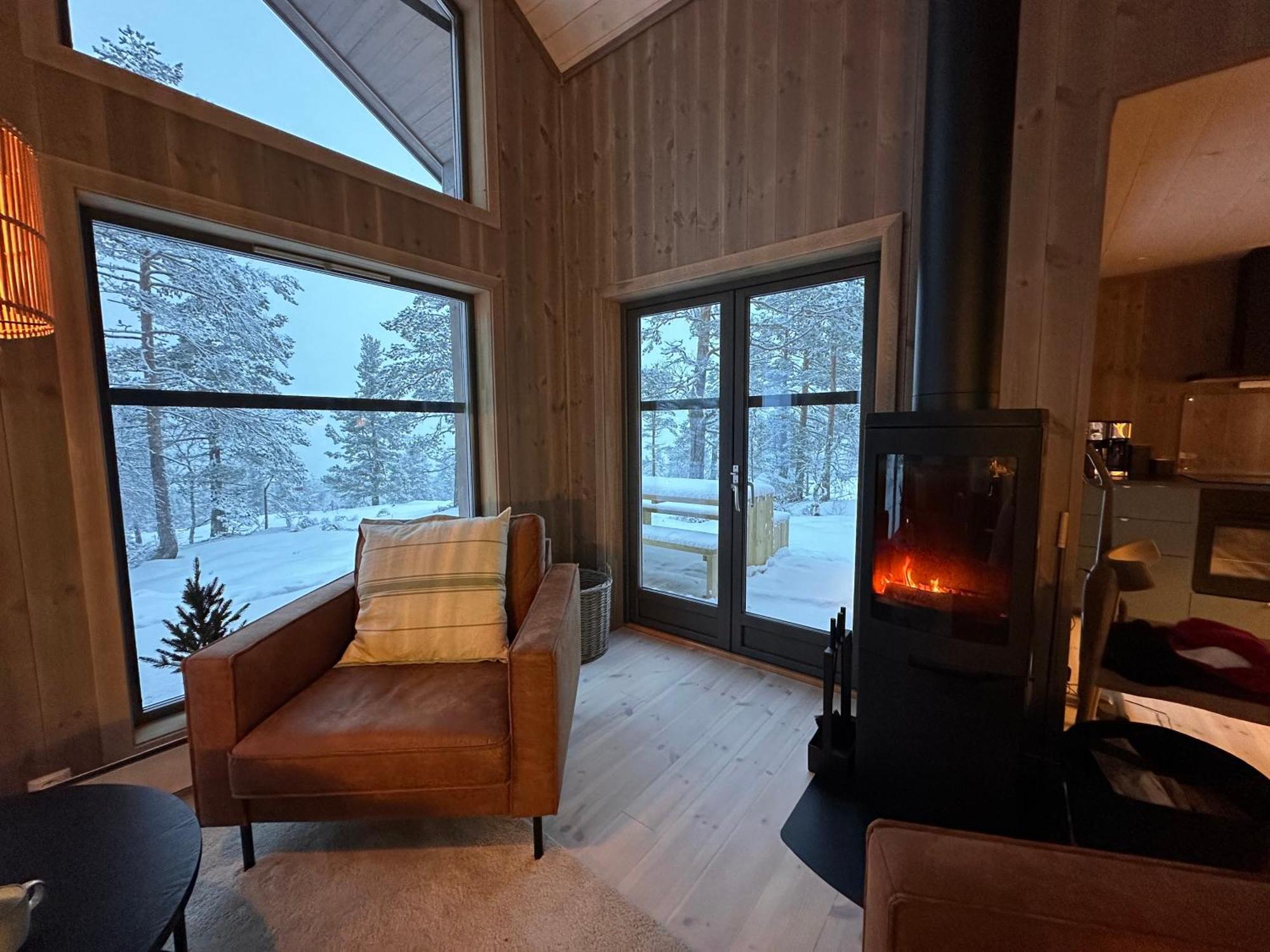 Modern Northern Lights Cabin Drangedal Dış mekan fotoğraf